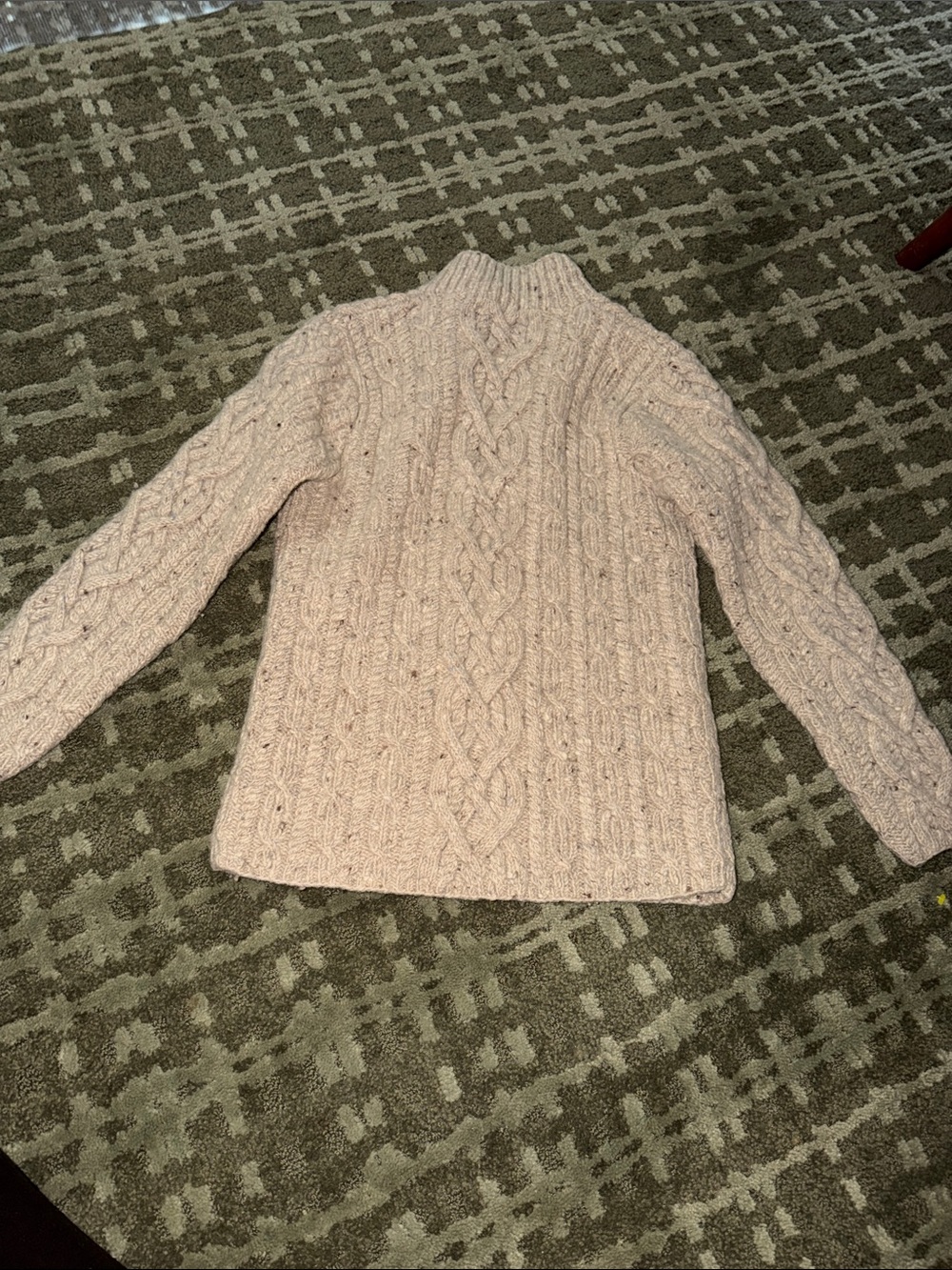 Vintage Women’s Quarter Zip Hand Knit For Ralph Lauren 100% Wool Size Petite - Picture 6 of 10